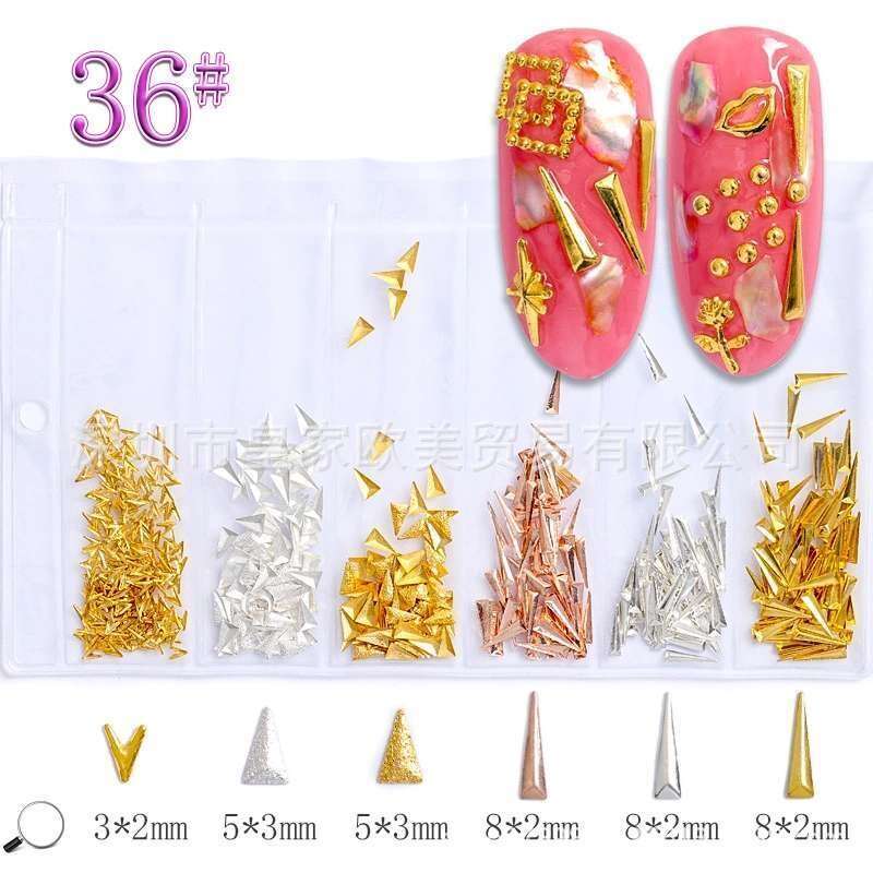 6 Grids Metal Rhinestone message number