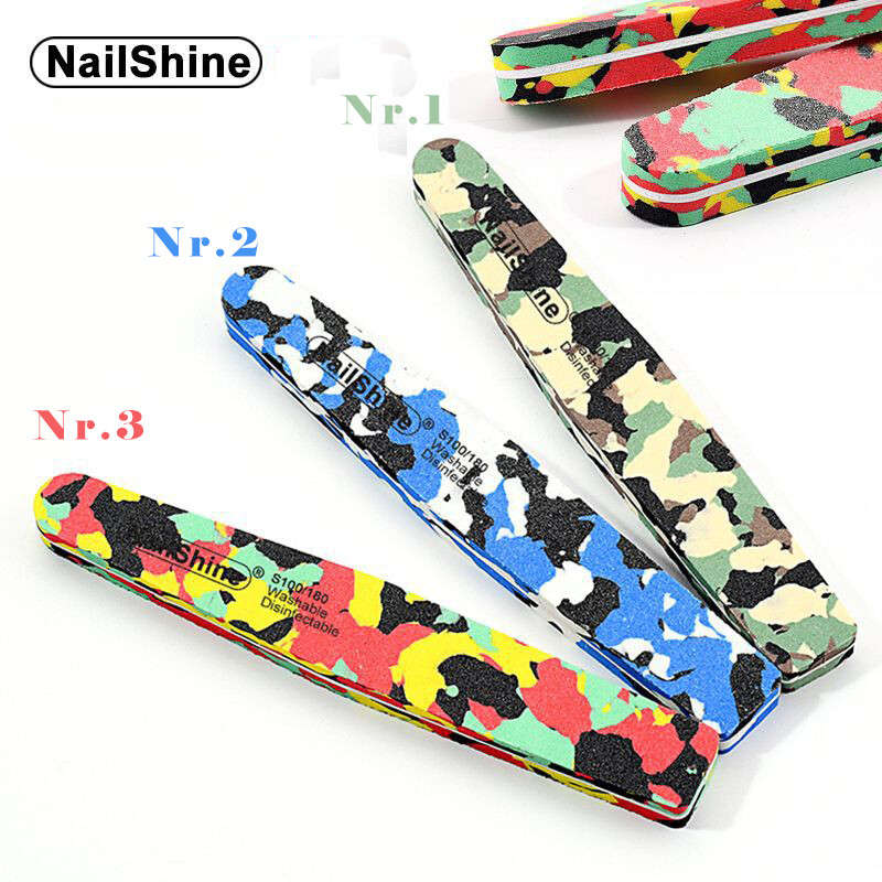 NailShine camouflage Sponge Buffer 100/180 (10pcs per pack) BLUE