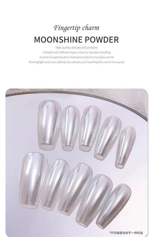 White Pearl Chrome Nail Powder - 0,2g