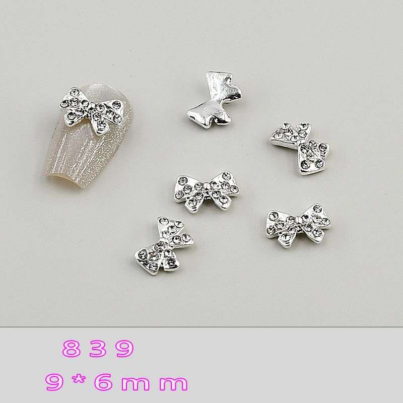 TTS Bowtie Alloy Nail Rhinestone 5pcs -    839