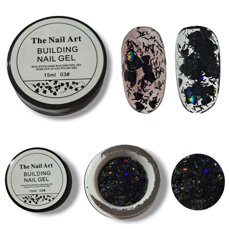 Non-stick Glitter builder gel 15ml - Message number