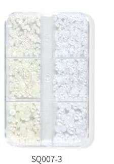 6 Grids Pearl Nail Decoration-   SQ007-3