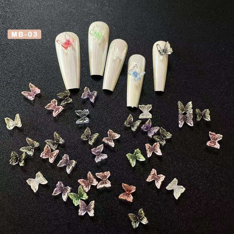 Mini Icy Transparent Butterfly Nail Rhinestones 20pcs- Starfish  MB-03