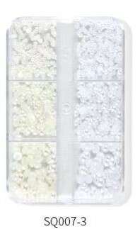 6 Grids Pearl Nail Decoration-   SQ007-3