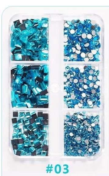 6 Grids Flat Bottom Rhinestone - 3