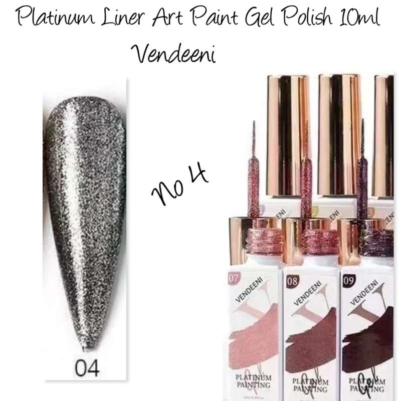Vendeeni Platinum Liner Art Paint Gel Polish 10ml  no 4