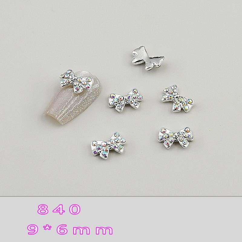 TTS Bowtie Alloy Nail Rhinestone 5pcs -    840