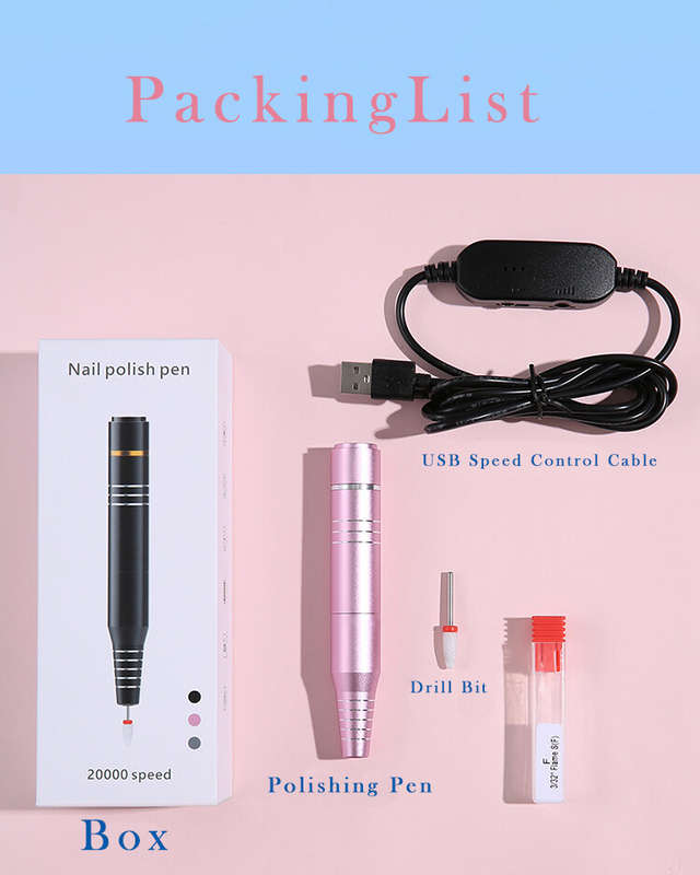 Portable Hand Nail Polish Drill UV101-P 20000RPM only black