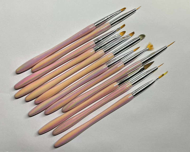12pcs Pink Manicure Brush Set