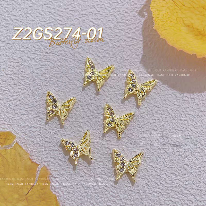 GS274 Butterfly Zircon Nail Rhinestone 2pcs