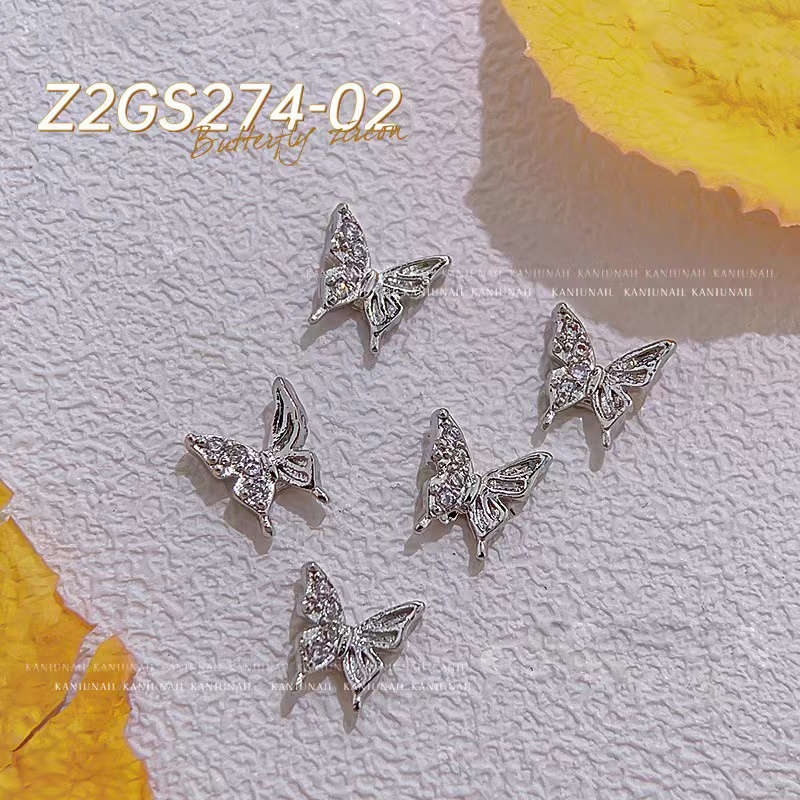 GS274 Butterfly Zircon Nail Rhinestone 2pcs