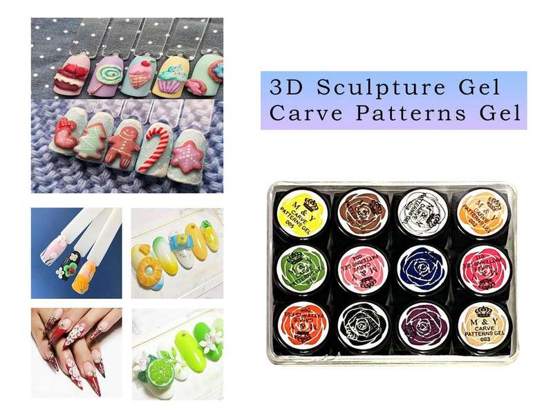 3D Sculpture Gel 3D Carve Patterns Gel 12 colours