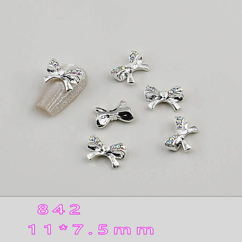 TTS Bowtie Alloy Nail Rhinestone 5pcs -    842
