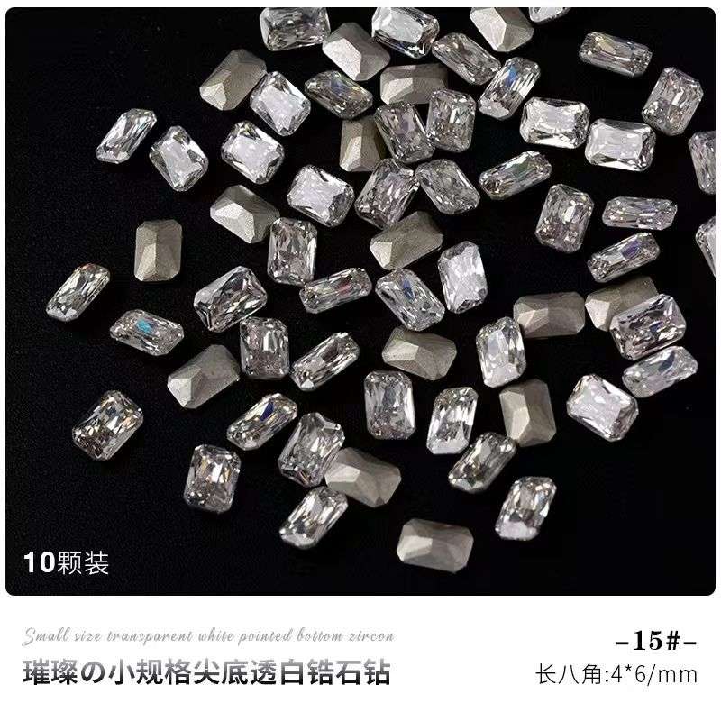 Zircon Rhinestone A005 Octagonal Flat Bottom 30pcs -3*5mm Clear