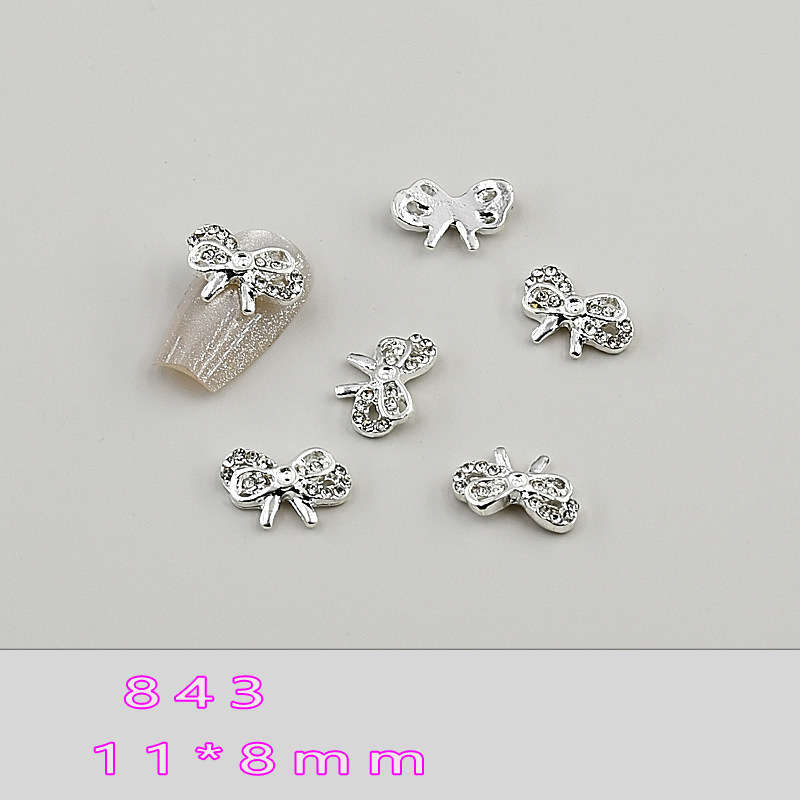 TTS Bowtie Alloy Nail Rhinestone 5pcs -    843