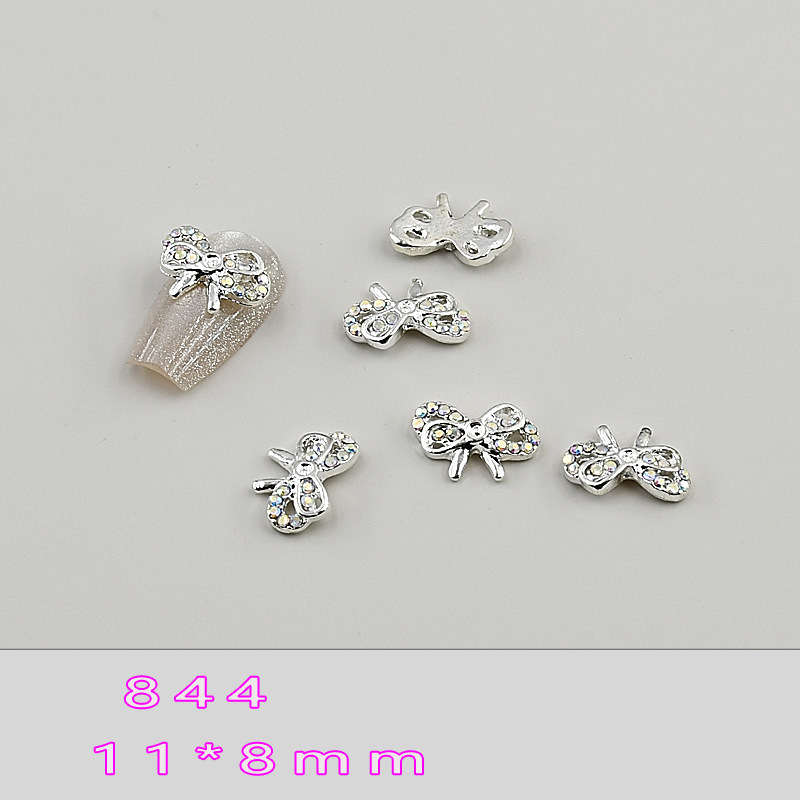 TTS Bowtie Alloy Nail Rhinestone 5pcs -    844