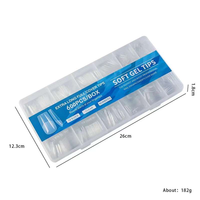 Extra Long Round Gel x Nail Tips 600pcs XXS number 1