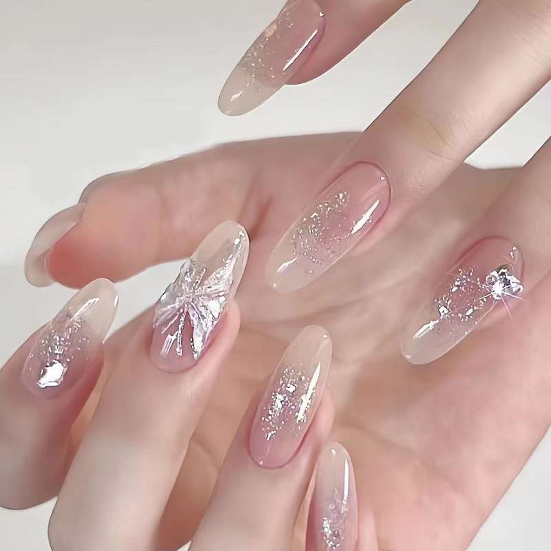 Laser Butterfly Mermaid Tail Nail Sticker message number of sticker