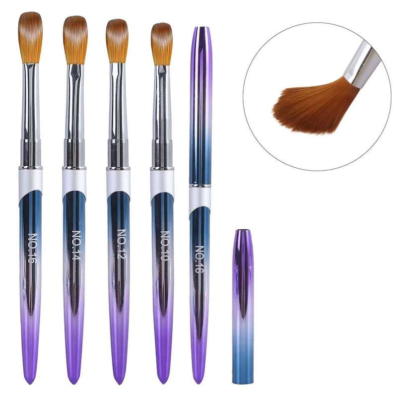 4pcs Purple Acrylic Brush, Size 10/12/14/16