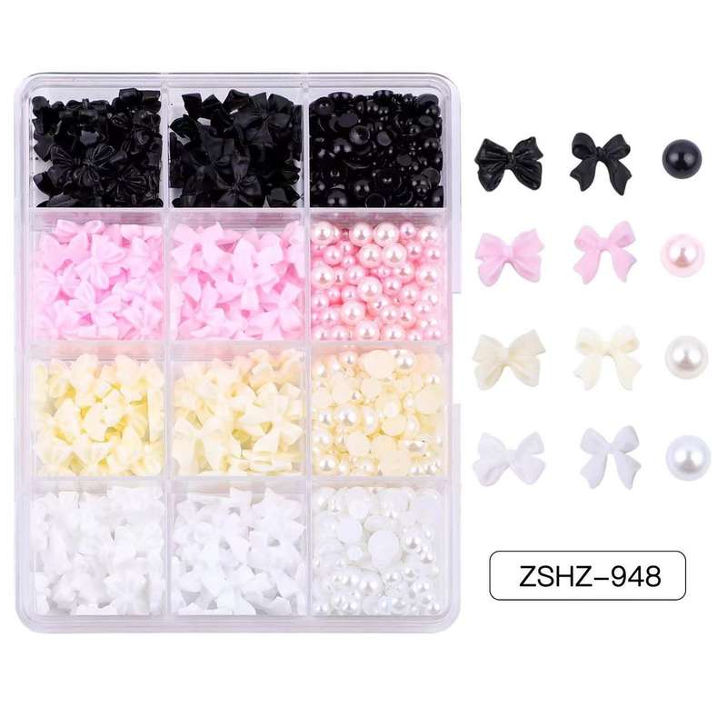 ZSHZ-948/12 grids mix colour bow mix colour pearl