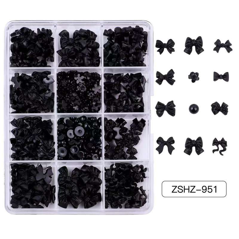 ZSHZ-951/12 grids black bow mix black pearl
