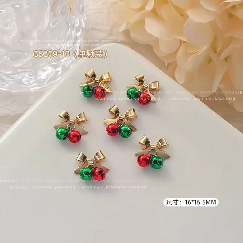 GS209-10 Christmas bells Rhinestone 2pcs