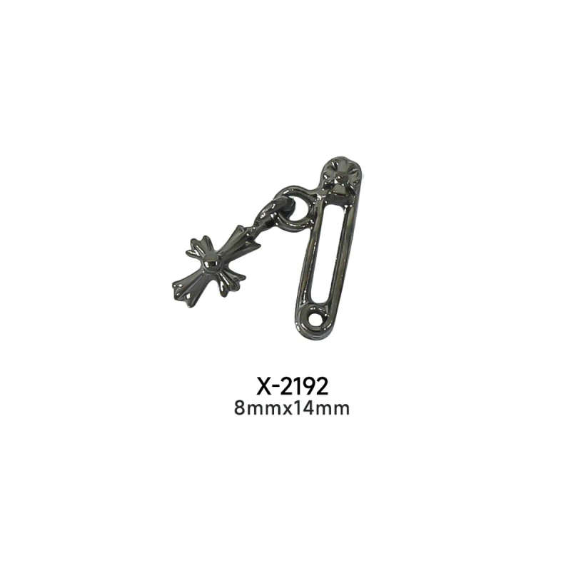 Brooch Cross Pendant Chrome Heart Metal Nail Accessories * 5pcs -  Black
