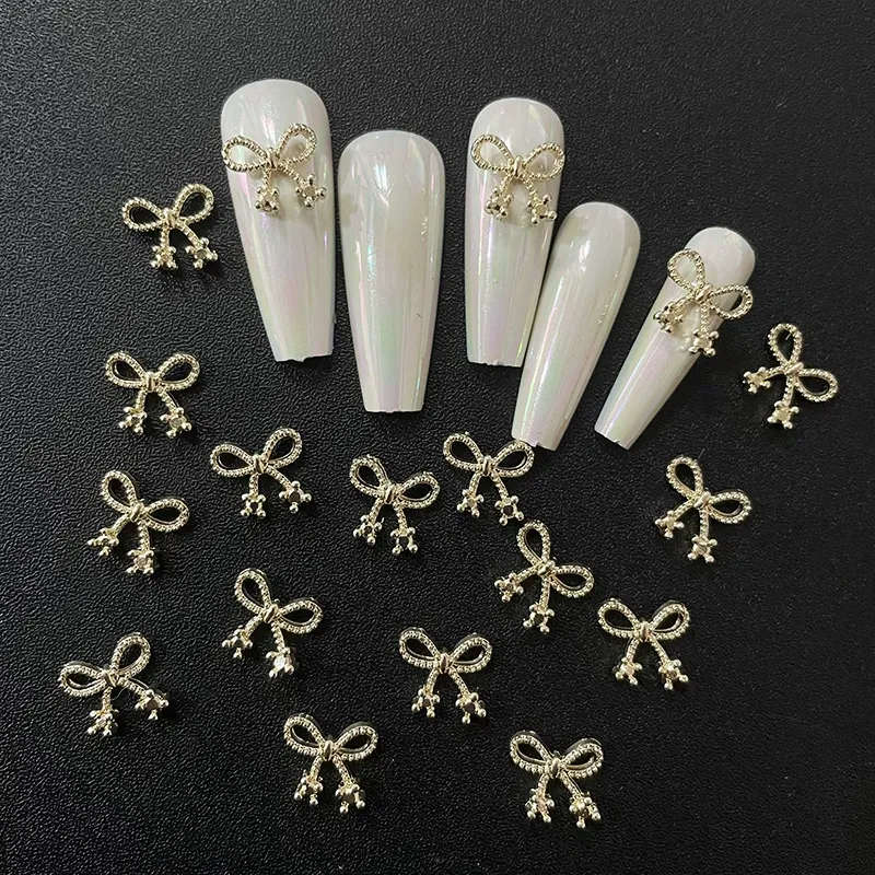Alloy Butterfly Nail Rhinestones 10pcs gold