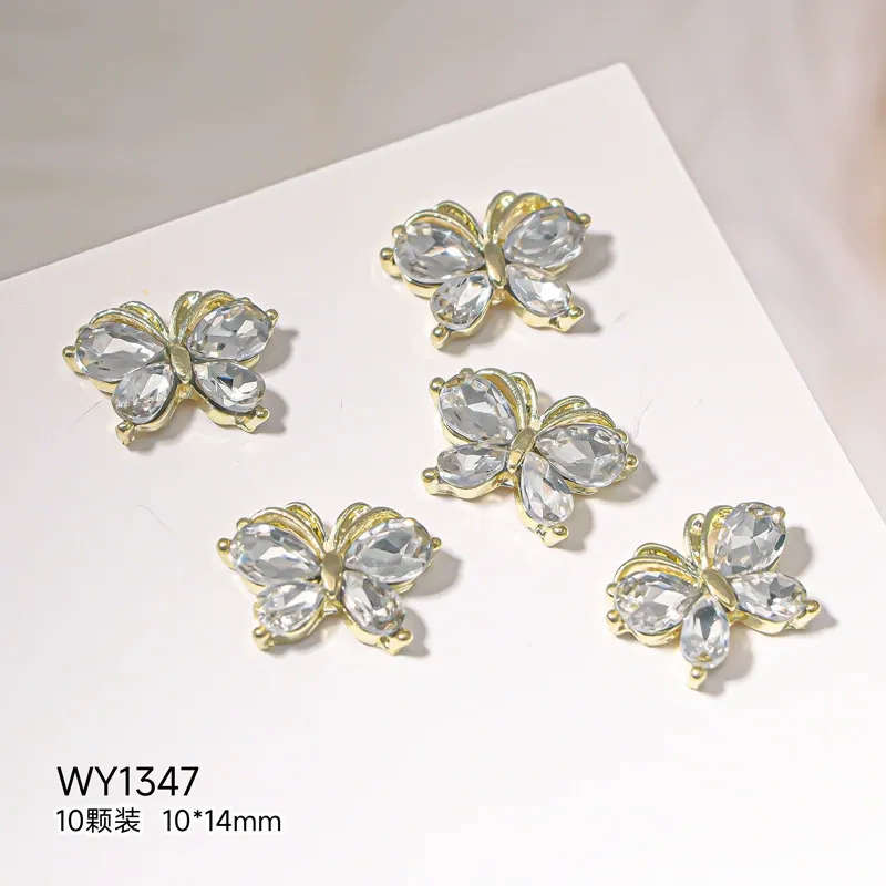 WY1347 Alloy Star Nail Rhinestones 5pcs
