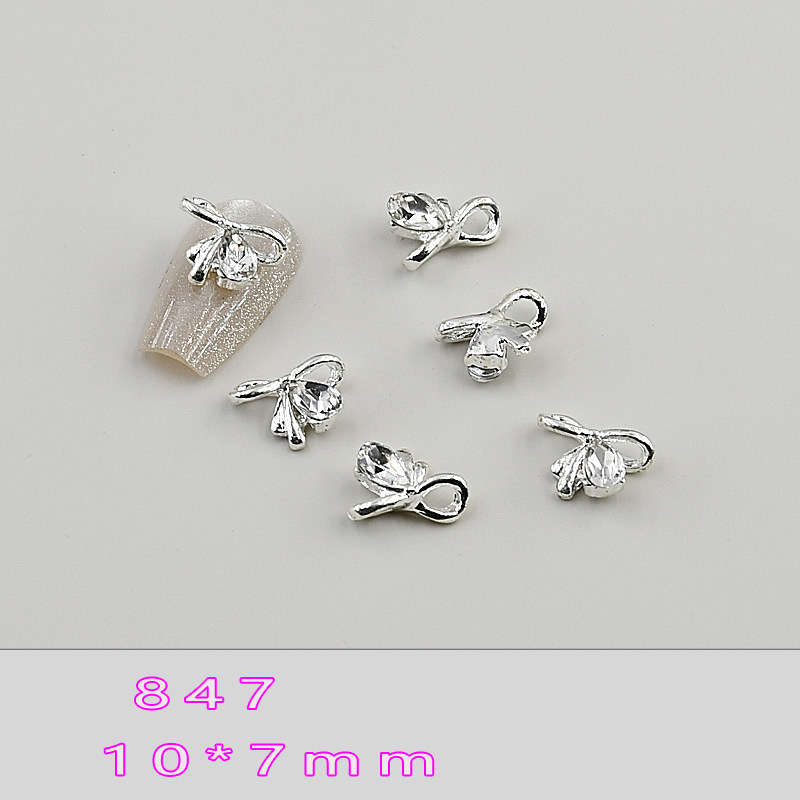 TTS Bowtie Alloy Nail Rhinestone 5pcs -    847