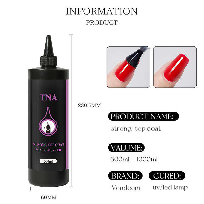 Refill TNA Strong Topcoat 1000ml For salon, professional use