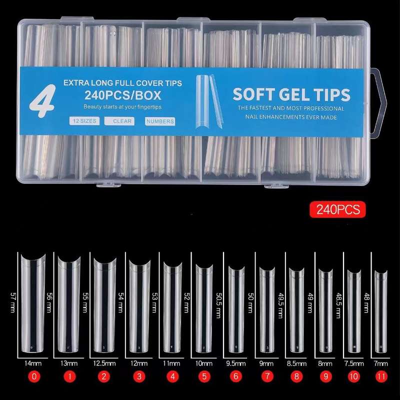 Extra Long Square Gel x Nail Tips 240PCS XXXL number 5