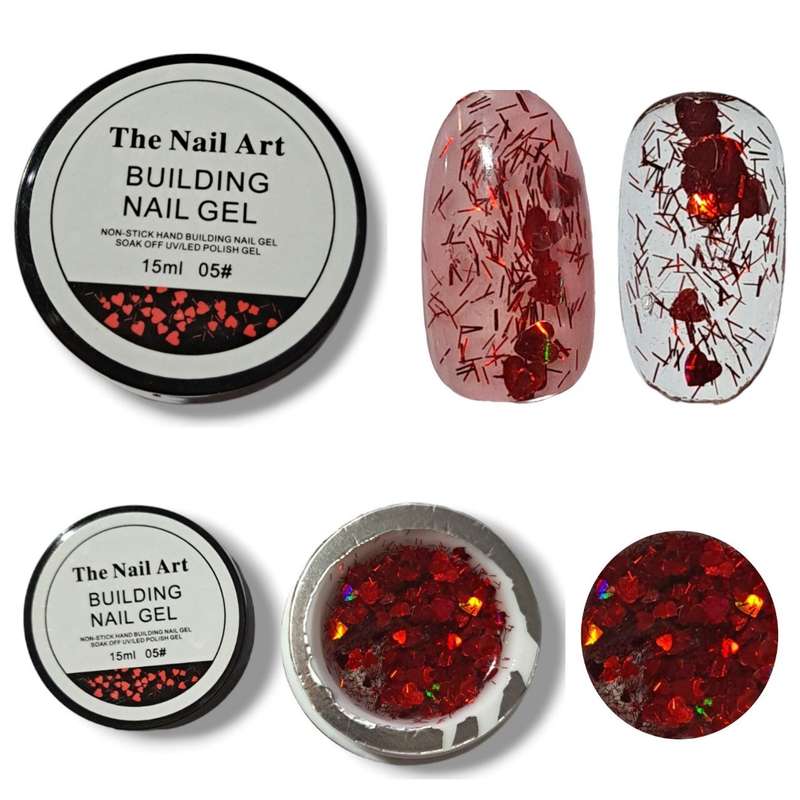 Non-stick Glitter builder gel 15ml - Message number