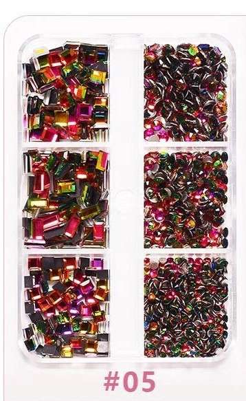 6 Grids Flat Bottom Rhinestone - 5