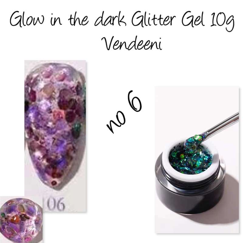 Glow in the dark Glitter Gel 10g  no 6