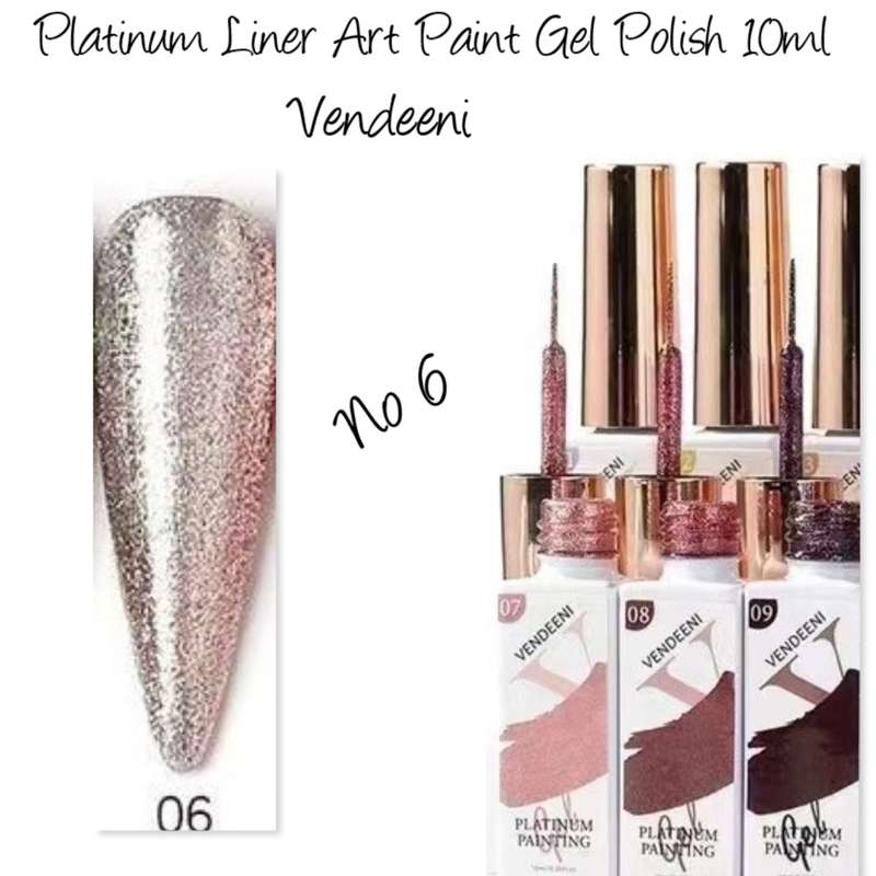 Vendeeni Platinum Liner Art Paint Gel Polish 10ml  no 6