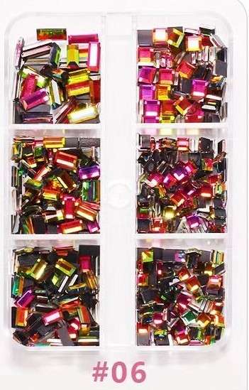 6 Grids Flat Bottom Rhinestone - 6