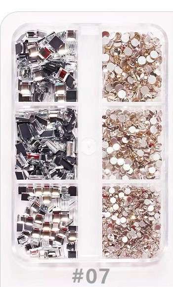 6 Grids Flat Bottom Rhinestone - 7