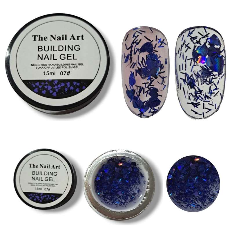 Non-stick Glitter builder gel 15ml - Message number