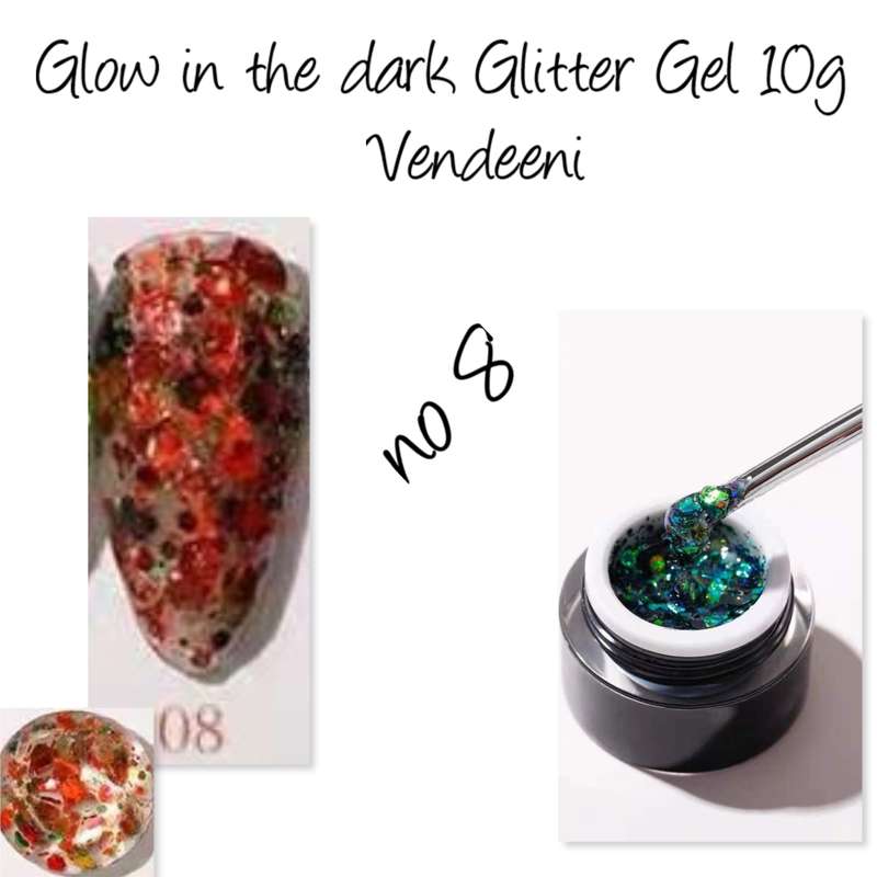 Glow in the dark Glitter Gel 10g  no 8