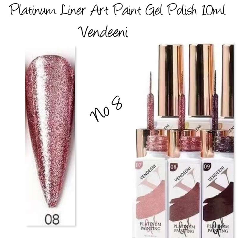 Vendeeni Platinum Liner Art Paint Gel Polish 10ml  no 8