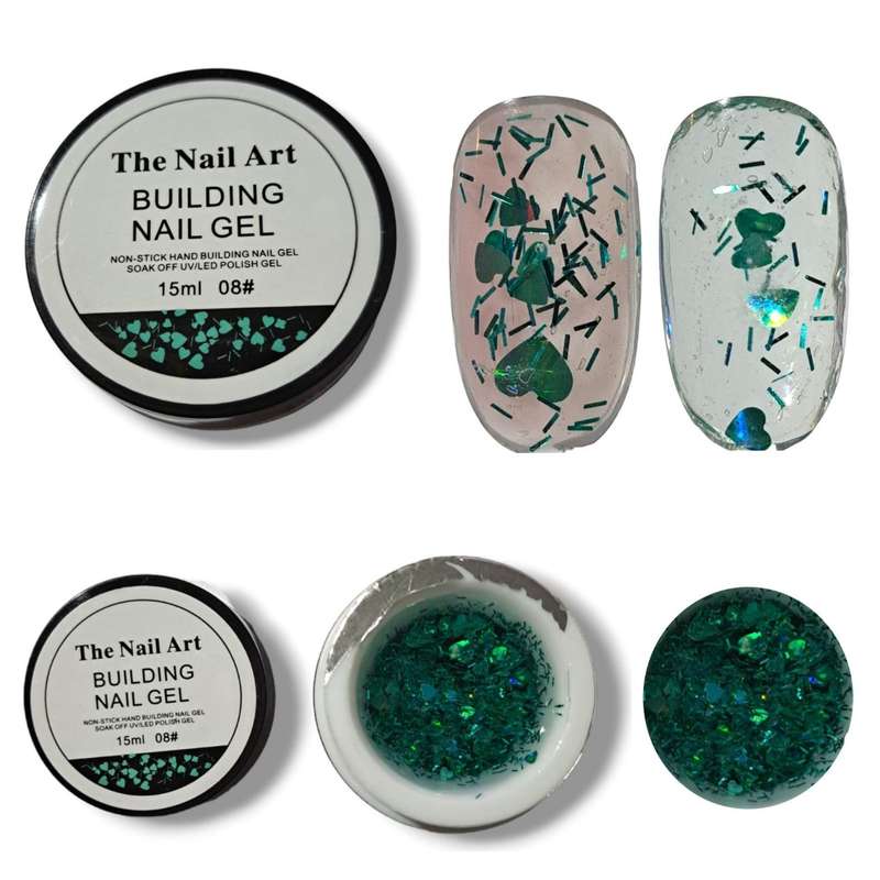 Non-stick Glitter builder gel 15ml - Message number