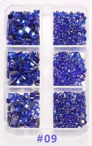 6 Grids Flat Bottom Rhinestone - 9