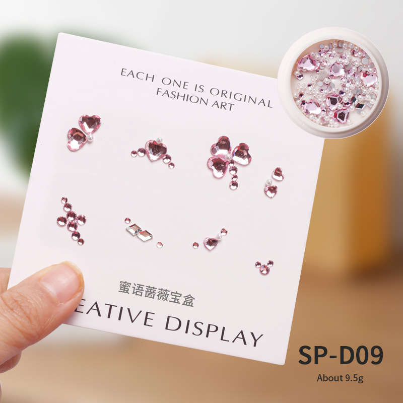 6 Grids Rhinestone Nail Decoration-  SP-D09