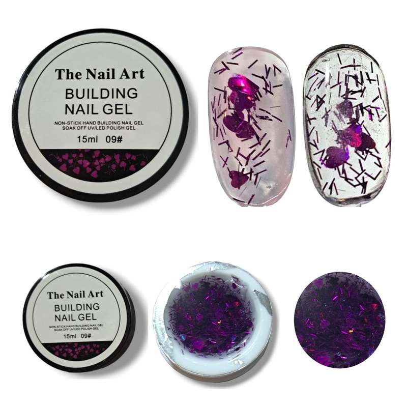 Non-stick Glitter builder gel 15ml - Message number