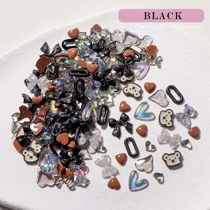Fairy Mixed Nail Rhinestones - Black