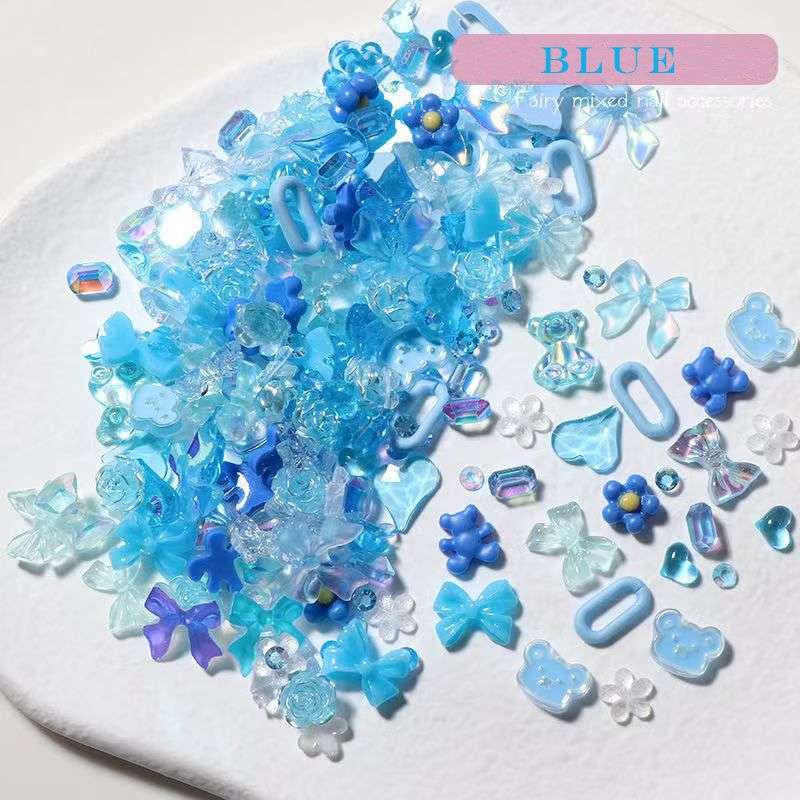 Fairy Mixed Nail Rhinestones -  Blue