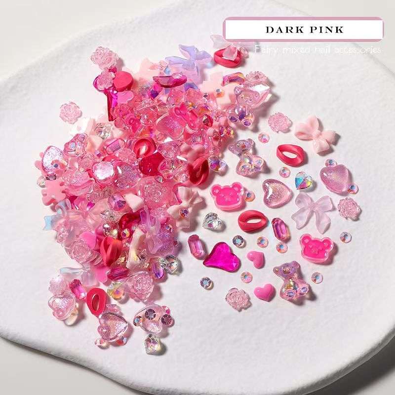 Fairy Mixed Nail Rhinestones - D.Pink