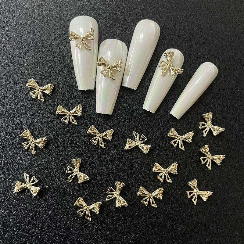Alloy Butterfly Nail Rhinestones 10pcs -  Gold