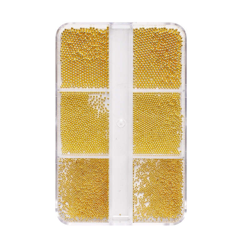 6 Grids Carnival Nail Decoration -Gold